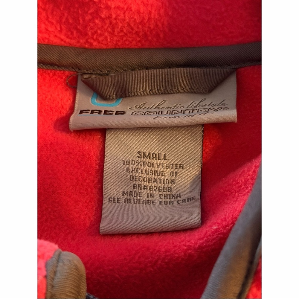 Free Country Red & Charcoal Hooded Fleece B - Picture 3 of 5